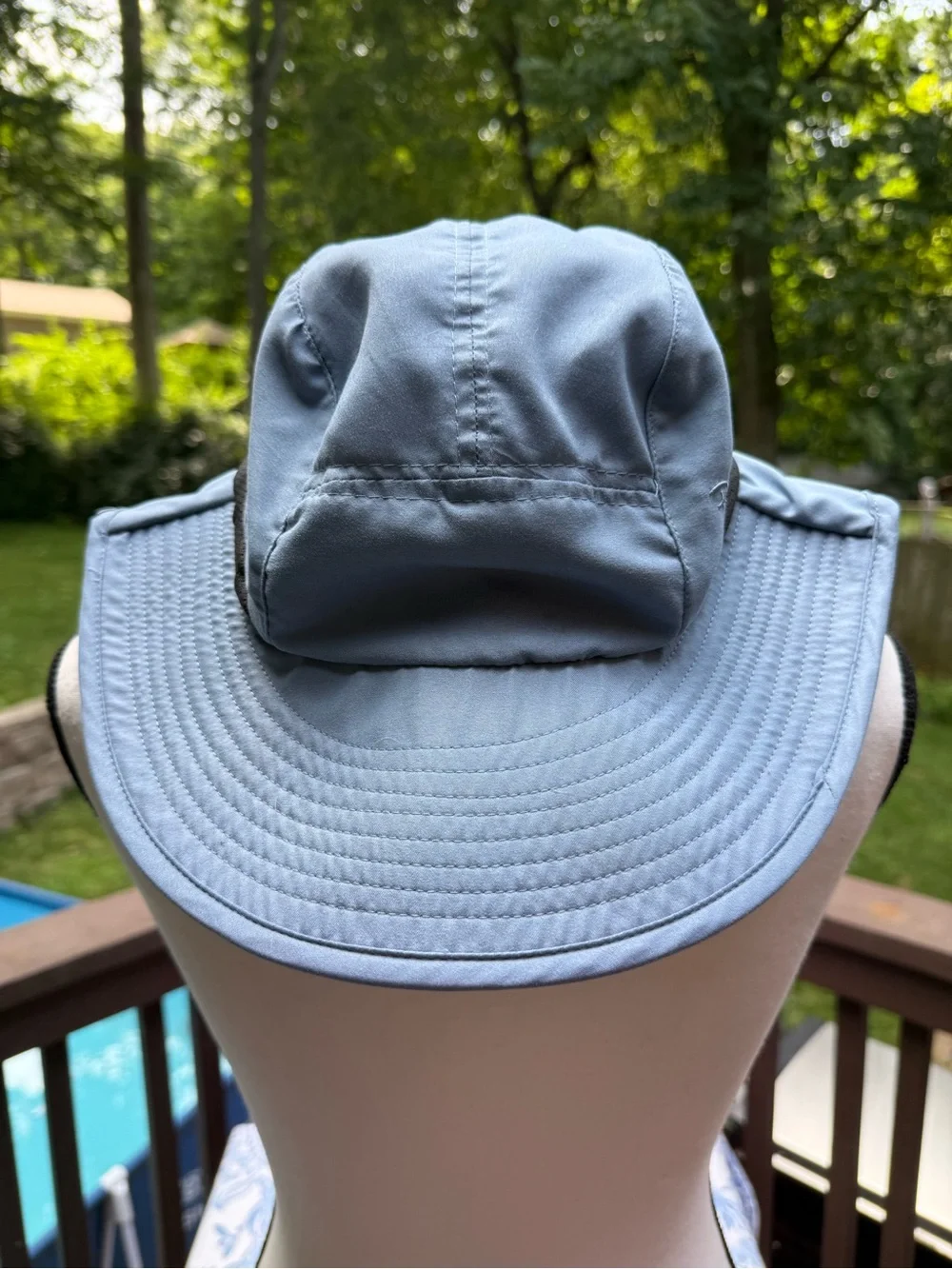 Panama Jack Blue Sun Hat With Neck Flap Nylon OS